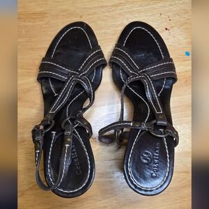 Cole Haan Brown Leather Strappy Heeled Sandals Size 8.5